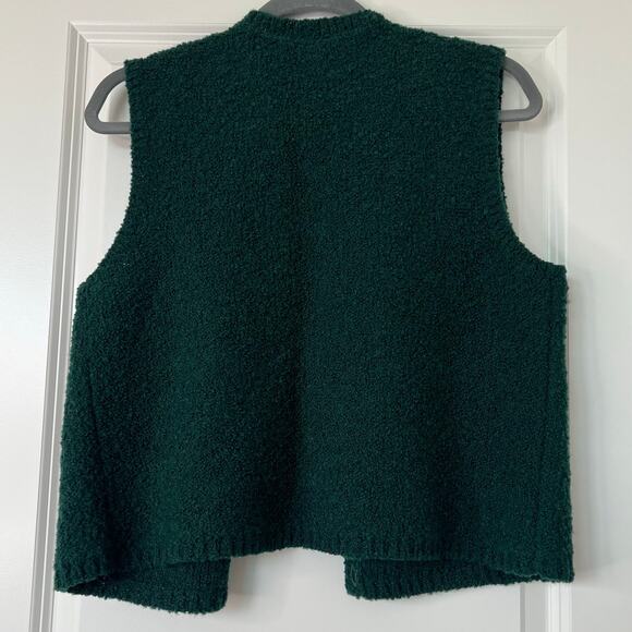 Preview Collection Green Wool Blend Button‎ Vest Sweater Size M Minimalist 90s - Picture 5 of 9
